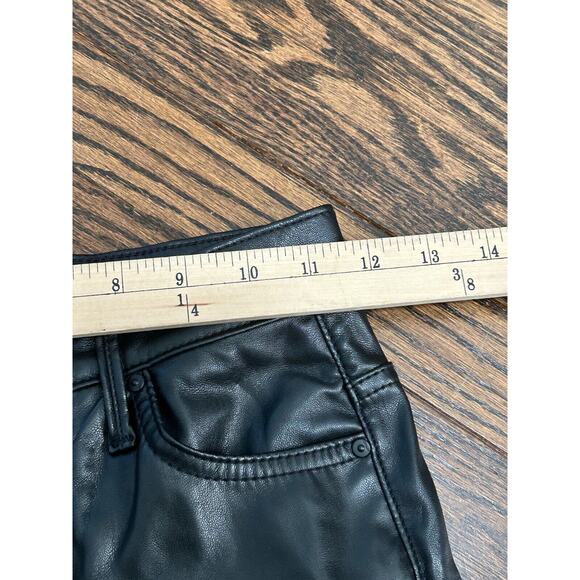 Mother Women's Mid Rise Faux Leather The Insider Ankle Jeans in Black Size 23 - Picture 11 of 14